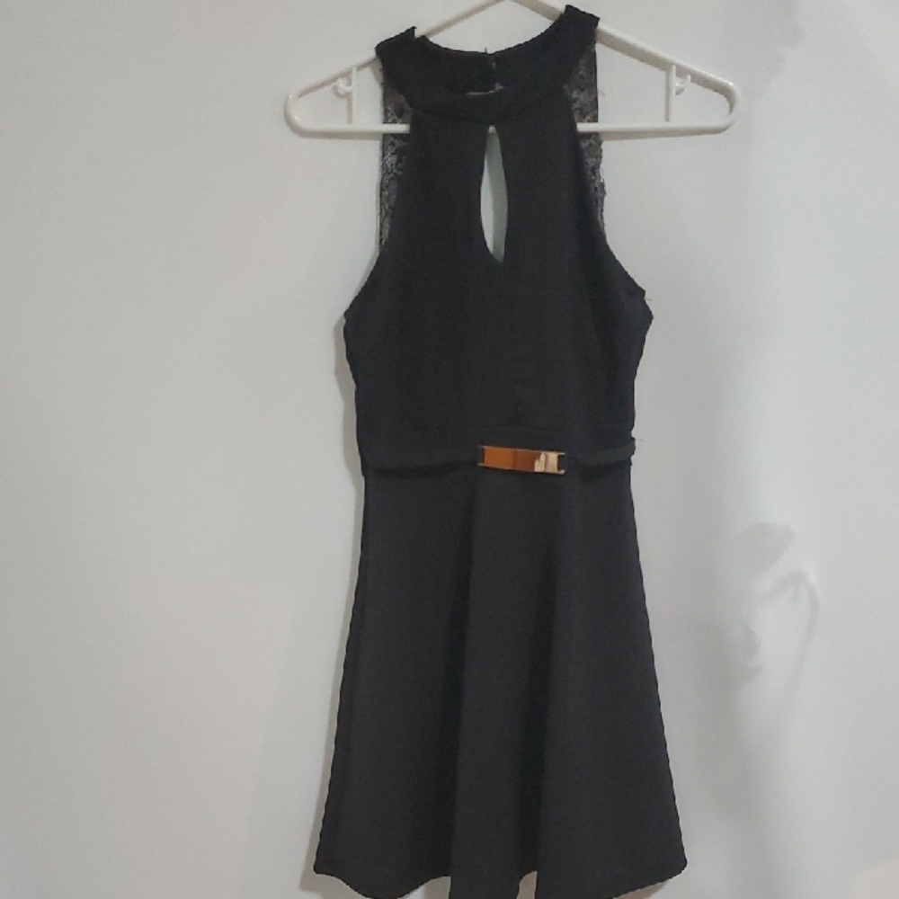 Papaya Black Cut Out Backless Mini Dress